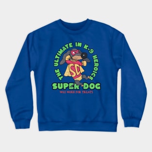 Funny Cute Super Hero Doxie Dachshund Dog Crewneck Sweatshirt